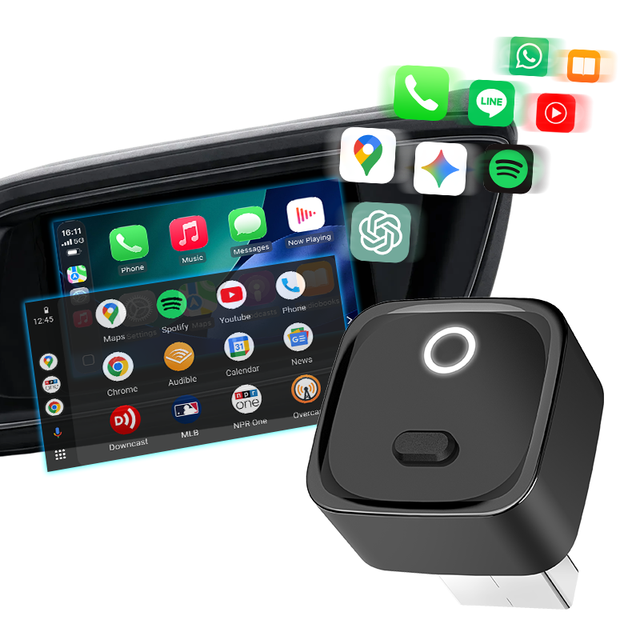 Mini Portable Wireless CarPlay Adapter for Wired CarPlay Cars 2-in-1 Android Auto Dongle WiFi 6 Bluetooth 5.4