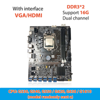 Motherboard B75 12 PCIE ke USB dengan CPU Acak G530 G540 G1610 LGA1151 Dukungan MSATA 2XDDR3 Motherboard B75 12USB