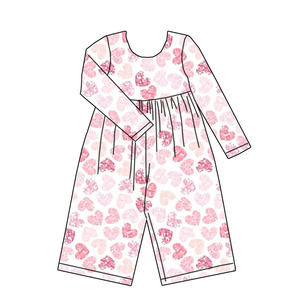 Nuova Collezione di Tute per Bambini con Raffinato Motivo a Cuore Personalizzato <span class=keywords><strong>Tuta</strong></span> Intera a Maniche Lunghe Carina per Ragazze per San Valentino - Product Image 4