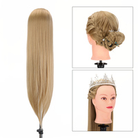 Tête de Mannequin avec Cheveux de 75cm, 30 Pouces, Poupées Synthétiques, Coiffure, Entraînement, Coiffure