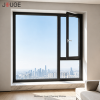 Fenêtre oscillo-battante en aluminium de sécurité haut de gamme JOUGE 77S, épaisseur de paroi 1,8 mm, bande thermique 39 mm pour projet de villa moderne
