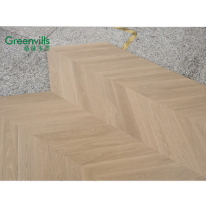 Herringbone lavé blanc de chêne européen, plancher en arête de poisson de bois dur, planchers résistants d'éraflure - Product Image 5