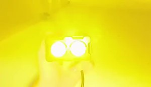 Motorcycle LED <b>Spotlight</b> with Integrated High and Low Beam Dual-Color (Amber and White), External Work Square Light. - Product Image 2