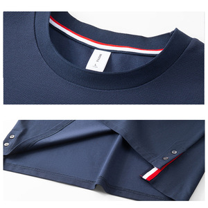 Crew Neck Short Sleeve Pique Shirt Cotton Polyester Blend Unisex Leisure Wear Solid Color Custom Logo Option - Product Image 1