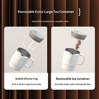 Mug à café isotherme en acier inoxydable 304 de 550 ml avec poignée, couvercle et cuillère, double paroi sous vide, pour le bureau, le camping, les voyages, vaisselle de voyage