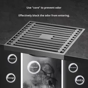 OEM Stainless Steel Anti-Odor Thickened Matte Surface New Chinese Style Dual-use Floor Drain for Bathroom - Product Image 5