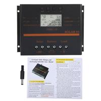 40A 50A 60A 80A Contrôleur de charge solaire Écran LCD Panneau PV Chargeur de batterie Régulateur 12V 24V USB PWM Controller