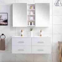 Meuble-lavabo double de style moderne avec armoire murale Utilisation écologique pour ferme et appartement