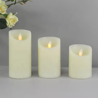 Ensemble de 5 bougies LED en cire véritable les plus populaires, sans flamme, scintillantes, fonctionnant sur piles, décoration d'intérieur avec télécommande