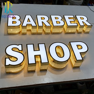 Letrero de Acero Inoxidable Dorado con Retroiluminación LED 3D Personalizado para Empresas y Tiendas, Uso en Exteriores, Resistente al Agua IP65 - Product Image 3
