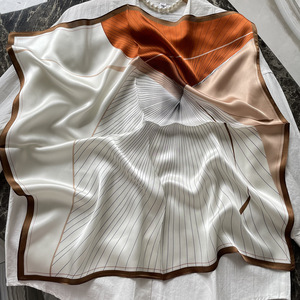 Tùy chỉnh in thiết kế vuông thiết kế tinh khiết Khăn lụa in 65x65cm hai mặt in <span class=keywords><strong>Twill</strong></span> Khăn lụa Bandana cho phụ nữ - Product Image 1