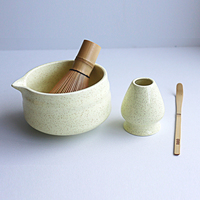 Ensemble de fouets à matcha personnalisés de haute qualité avec logo, bol en céramique, poudre de thé vert matcha, fouet à œufs en bambou