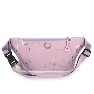 Multifunctional Waist <b>Bag</b> With Zipper Closure Portable Outdoor Sports Chest <b>Bag</b> For Women Purple - Product Image 3