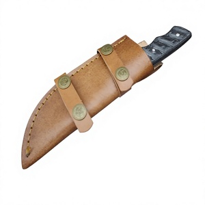Handmade Hunting Knife Steel Blade Textured Handle Outdoor <b>Camping</b> Survival Knifes with Leather Sheath Lightweight - Product Image 2