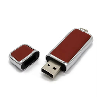 Memoria USB de Cuero, USB 2.0 y 3.0, Compatible con Encriptación, Logotipo Personalizado, Chip Clase A, Regalo Empresarial