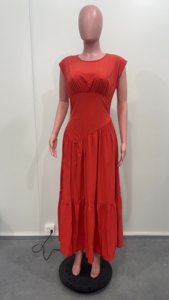 Vestidos de Verano Casuales para Mujer, Color Sólido, con Dobladillo Desgarrado, al por Mayor - Product Image 6