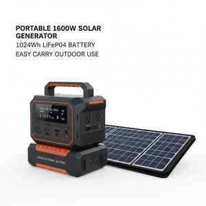 Portable 1600W 1024Wh LiFePO4 <b>Solar</b> <b>Power</b> <b>Station</b> Pure Sine Wave Inverter Easy Carry Camping Travel Emergency <b>Power</b> OEM Brand - Product Image 1