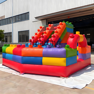 Ticari PVC Su Geçirmez Kiralık Parti Oyun Evi Kaydıraklı Kombinasyon Çizgi Film Renkli Zıplama Evi Çocuklar İçin Atlama Şatosu - Product Image 1