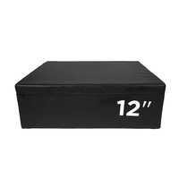 Boîte de saut en bois noir avec logo personnalisé Rouser Fitness, en cuir EVA, 6-24 pouces, pour entraînement de CrossFit et salle de sport commerciale