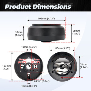 Volante 171H y Adaptador de Cubo de Volante para Jeep Wrangler 2007-2018, Kit de Actualización de Aleación de Aluminio Negro - Product Image 2
