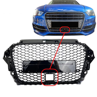 Calandre avant en nid d'abeille de style PNB RS3 en ABS de haute qualité avec trou ACC pour Audi A3 S3 8V 2013-2016