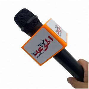 Bandera de Micrófono Personalizada de ABS con Logotipo, Forma Cuadrada, para Entrevistas de TV, con Esponja - Product Image 2
