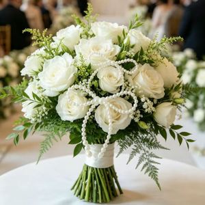 Bouquet <b>Gift</b> Wrapping Curtain Party Decor Supplies White Imitation Bowknot Ornaments Plastic Wedding Pearl <b>Bow</b> - Product Image 1
