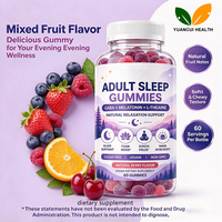 Permen Gummy Melatonin Vegan Suplemen Penunjang Tidur Dewasa yang Dapat Disesuaikan OEM untuk Pembeli Grosir