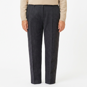 Pantalones Casuales de Corte Recto y Cintura Media para Hombre, Antiarrugas, Largos, de Color Sólido, Mezcla de Lana Tejida, para Otoño - Product Image 1