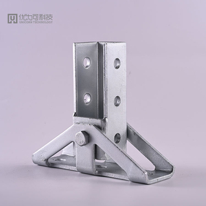 Регулируемый угловой соединительный кронштейн из оцинкованной углеродистой стали для сейсмостойких конструкций - Product Image 1