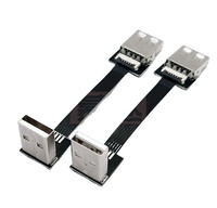 Ángulo de 90 grados FPC Flat Flex Thin USB a hembra a macho Cable de carga Micro-USB Trenza Blindaje para cámara Computadora en stock