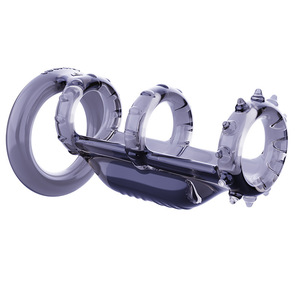 Ensemble de anneaux péniens avec fonction de vibration et de retardement pour hommes adultes - Battle Spirit Double Shock - Product Image 1