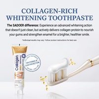 Dentifrice blanchissant au collagène biologique SADOER, soin des gencives et de l'émail, renforce l'émail des dents, vente chaude, directement du fabricant