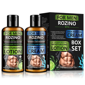 ROZINO Coffret Crème et Lotion Épilatoire Indolore pour Hommes avec Extrait de Café pour l'Hydratation des Aisselles et les Soins Corporels - Product Image 1