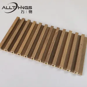 Hochwertige Holzfurnier Interieur PVC Marmorblech Lattenwandverkleidung WPC-Wandtapete Platten geriffelt