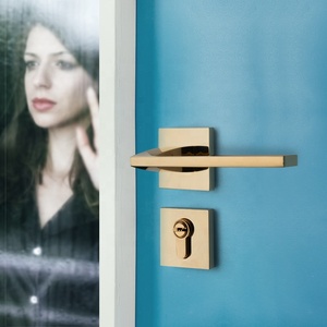 Bộ Tay Nắm Cửa Bằng Vàng <span class=keywords><strong>PVD</strong></span> Bán Chạy YONFIA 8039RTS, Tay Nắm Cửa Hợp Kim Kẽm Cho Cửa Gỗ Phòng Ngủ - Product Image 5