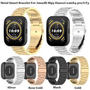 <span class=keywords><strong>Bracelet</strong></span> intelligent en métal 20mm 22mm <span class=keywords><strong>bracelet</strong></span> de montre en acier inoxydable pour Huami Amazfit Bip5 Huawei Watch4 <span class=keywords><strong>Pro</strong></span>/<span class=keywords><strong>GT3</strong></span> - Product Image 2