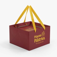 Boîte cadeau magnétique pliable de luxe bordeaux, boîte d'emballage personnalisée avec logo en feuille d'or pour pâtisseries, biscuits et gâteaux avec sac de transport