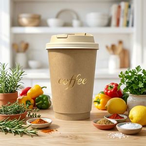 Vaso de Papel Desechable de Doble Pared con Impresión Personalizada para Llevar, 8oz 10oz 12oz 16oz, con Tapas para Bebidas Calientes - Product Image 1