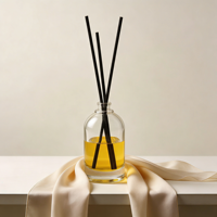 Diffuseur de parfum à roseaux en verre transparent de luxe 50 ml en stock, huile essentielle d'aromathérapie, diffuseur d'arômes, flacon vide