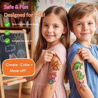 Printer Termal Tanpa Tinta Bertenaga AI Pembuat Stiker Tato Kustom Anak-Anak Printer Foto Mini Pembangkit Gambar AI DIY Mewarnai Tipe-C