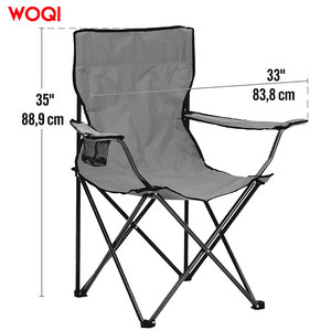 Chaise pliante de camping Woqi bleu royal, structure en aluminium, tissu Oxford, avec porte-gobelet, pour usage extérieur - Product Image 2
