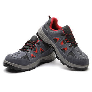 JIANKUN-Zapatos de seguridad con punta de acero para <span class=keywords><strong>hombre</strong></span>, transpirables, cómodos, de cuero de vaca + malla antigolpes, placa de acero antiperforación - Product Image 5