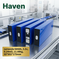 Cellule de batterie prismatique LiFePO4 Sunwoda 3.2V 684Ah 2.1kWh 10000 cycles LFP pour stockage d'énergie à grande échelle (BESS) en conteneur pour réseau solaire