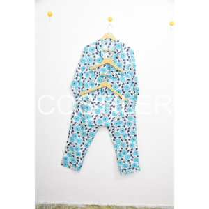 Conjunto de pijama de algodón indio con estampado Floral suave, precio al por mayor, secado rápido para mujer, ropa de dormir, conjunto de pijama cómodo diario de primavera - Product Image 4
