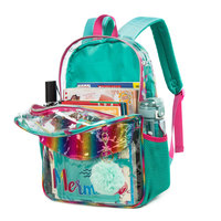 Sac à dos transparent personnalisé trois pièces avec boîte à lunch étanche et trousse à crayons pour l'école et le campus