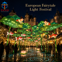 Lanterne de jardin artisanale en soie en forme de lotus, étanche, avec éclairage LED, pour festivals