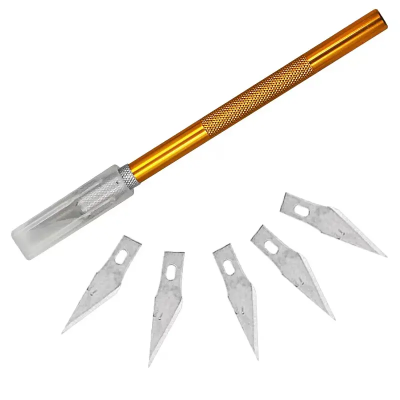 उत्कीर्णन गैर पर्ची के साथ धातु नक्काशी चाकू सेट #11 ब्लेड कटर शौक शिल्प चाकू के लिए मोबाइल फोन पीसीबी मरम्मत हाथ उपकरण