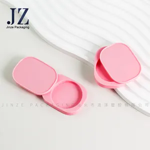 Jinze mini Monochrome Eye Shadow Case Push Cosmetic Oval Blush Container Box