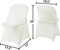 Housse de chaise pliante en spandex extensible de qualité supérieure 180 g/m², haute élasticité, pour décoration de mariage et de fête, ajustement universel, spandex haute densité